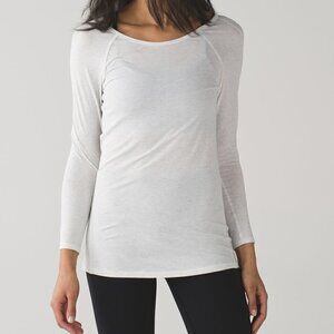 Lululemon Physically Fit Long Sleeve Tee - 8 Heathered White